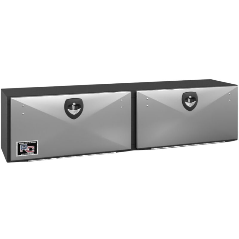RC Industries Top Mount Tool Box M-Series Black Steel Box With Stainless Steel Doors
