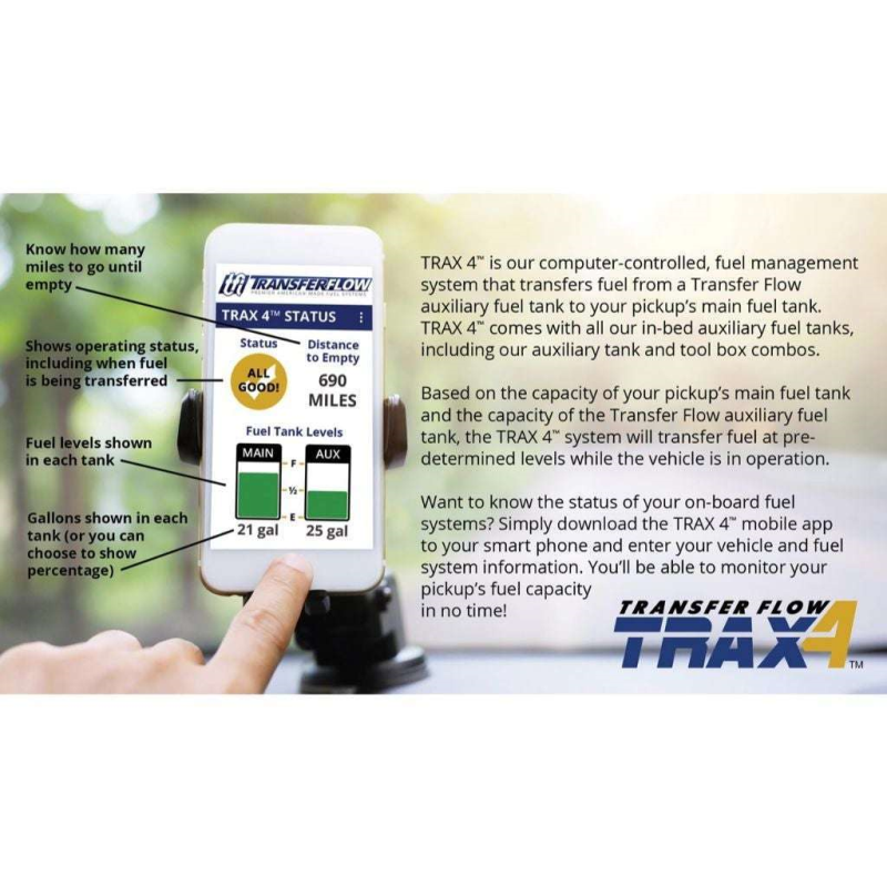 Transfer Flow 37 Gallon In-Bed Auxiliary Diesel Fuel Tank System - TRAX 4 Model 0800116180