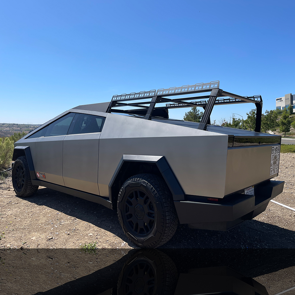 CYBERTRUCK Co TESLA Cybertruck 24+ CONTRACTOR Rack w/ Top Edges and front Panel - Matte Black