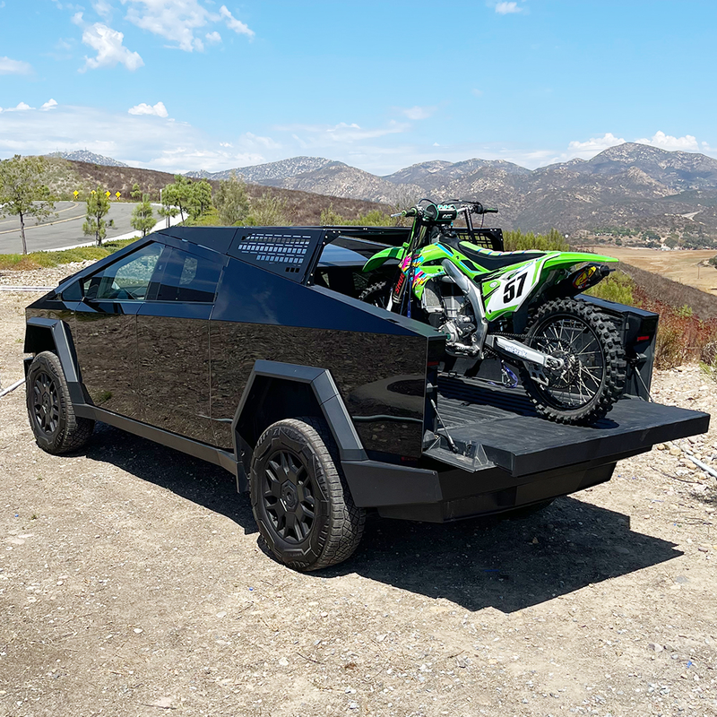 CYBERTRUCK Co TESLA Cybertruck 24+ MOTO Rack - Stainless Steel & Aluminum Matte Black